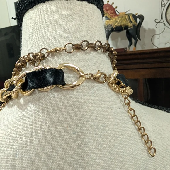 Gold Lion Chain Necklace Set Of Two - Picture 3 of 5